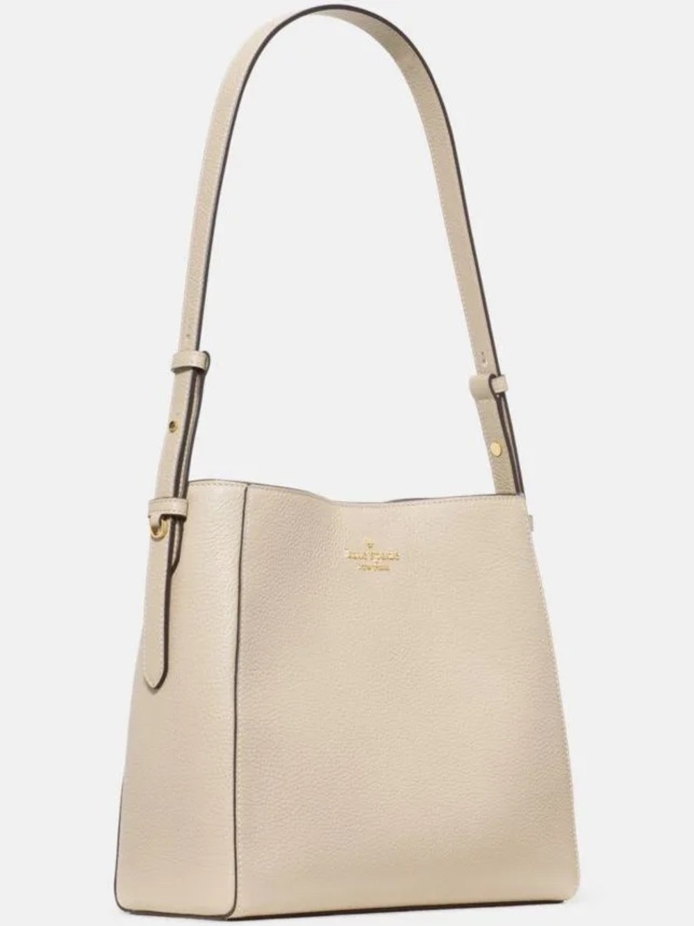 kate spade Cream Pebbled Leather Bucket Shoulder Bag